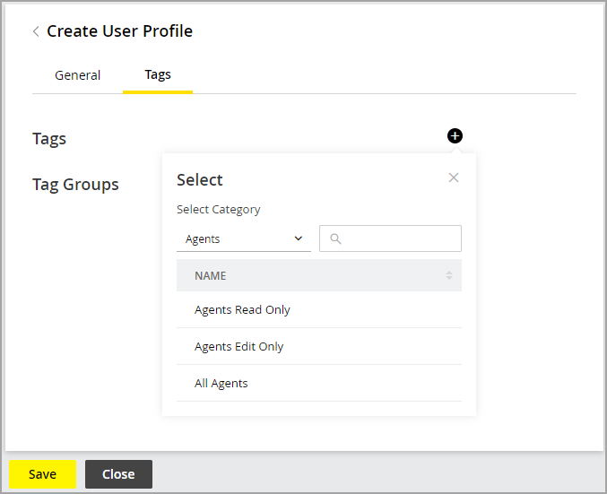 Select a tag